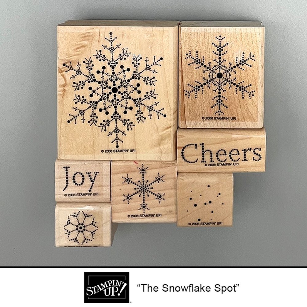 7 Stampin Up "The Snowflake Spot" Stamp Set – Snow Winter Cheers Joy Holiday